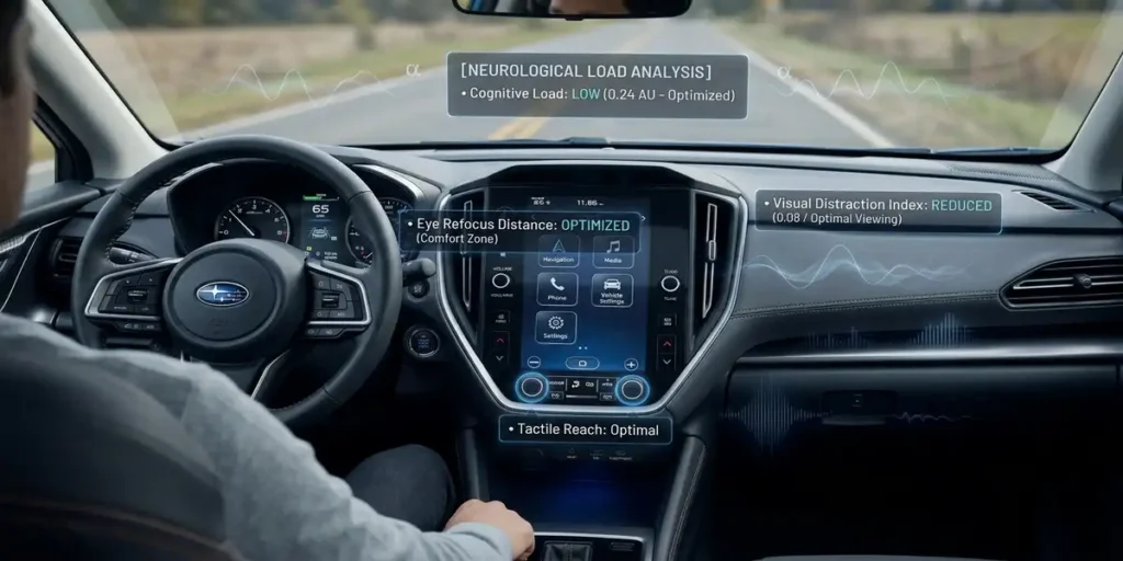 Subaru Crosstrek Health Review neurological load and screen ergonomics